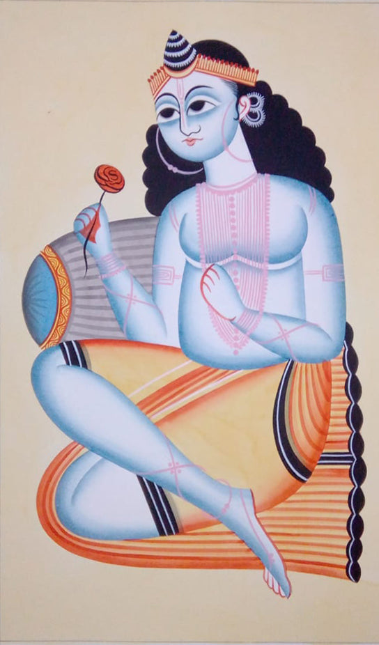 Dynamic Narratives: The Timeless Charm of Colors, Kalighat style by Hasir Chitrakar Thumbnail