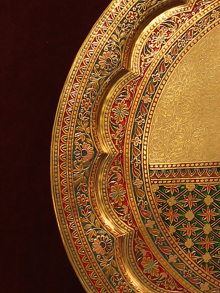 Lord Jagannath accompanied by his siblings in Marodi Brass Plate Thumbnail