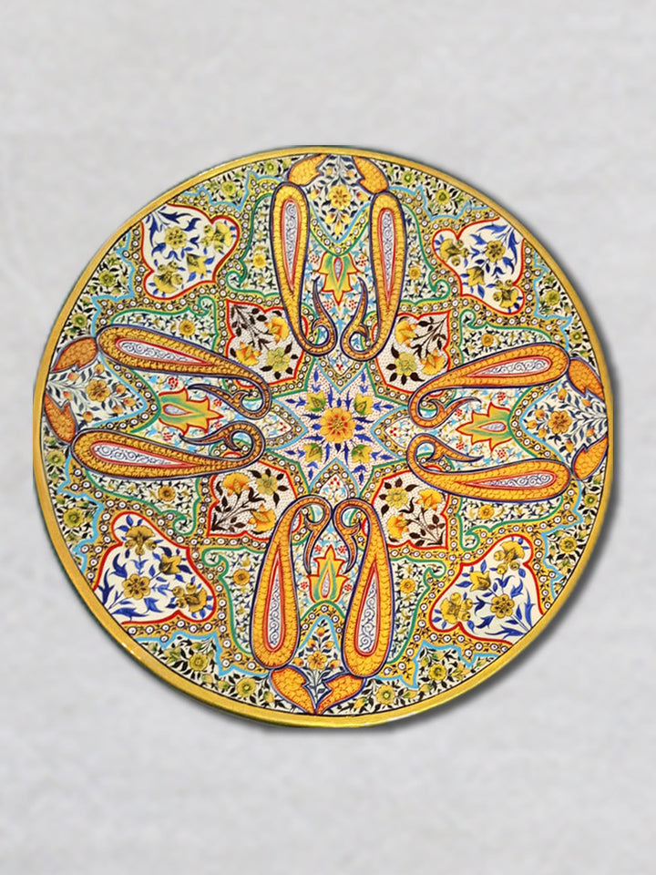 Elegance Unveiled: Paper Mache Paisley Designer Wall Plates Thumbnail