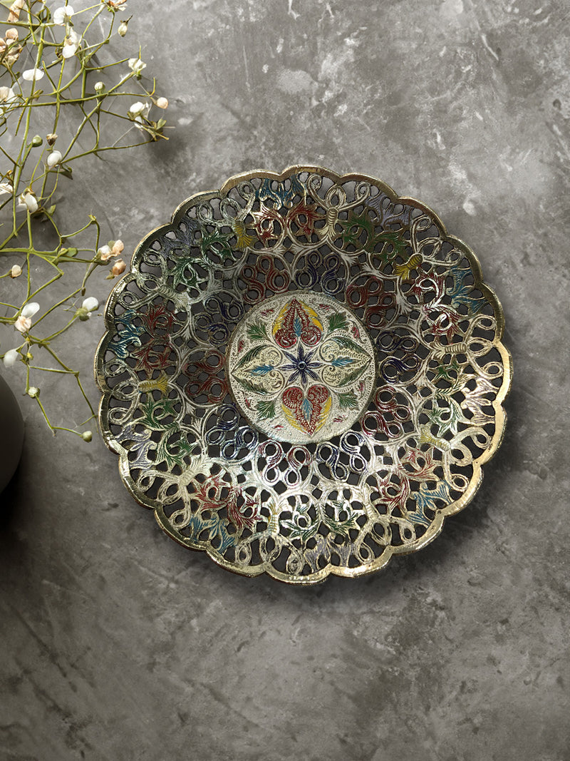 Paan Gold Brass metal craft Wall Plates  for Sale