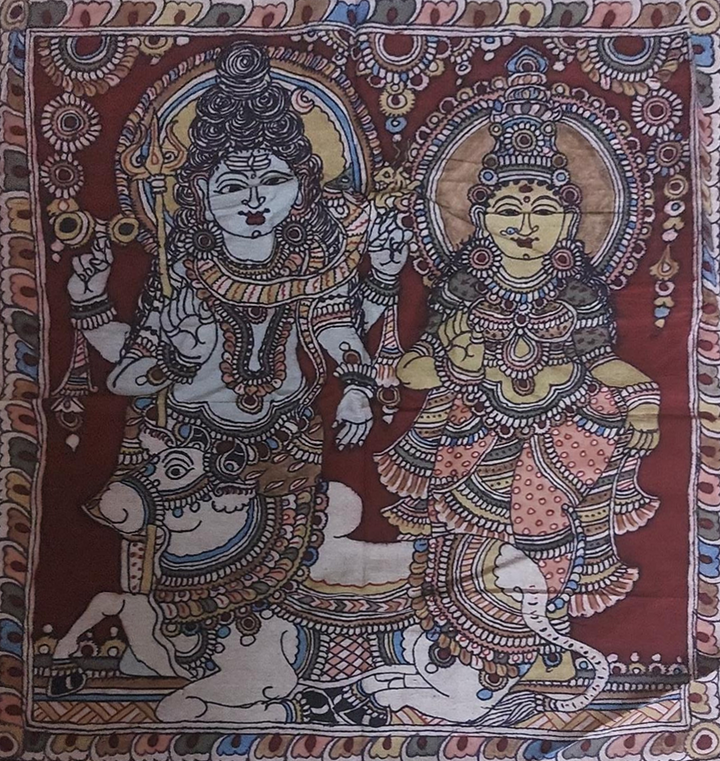 Elegancy of Shiva and Parvati: Kalamkari painting by Sudheer Thumbnail