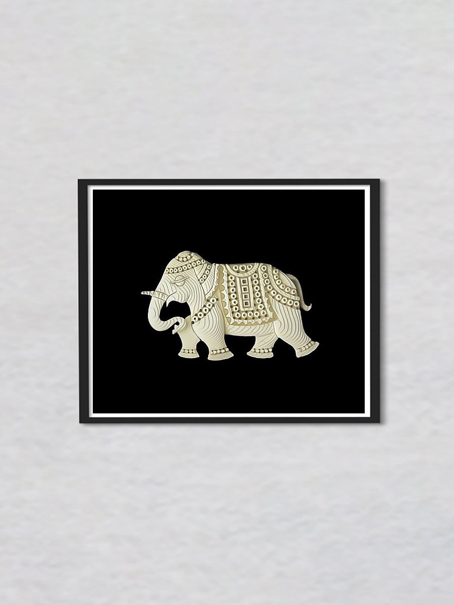 Elegant Elephant Majesty in Foam Art, Sea foam Art by Harsh Chhajed