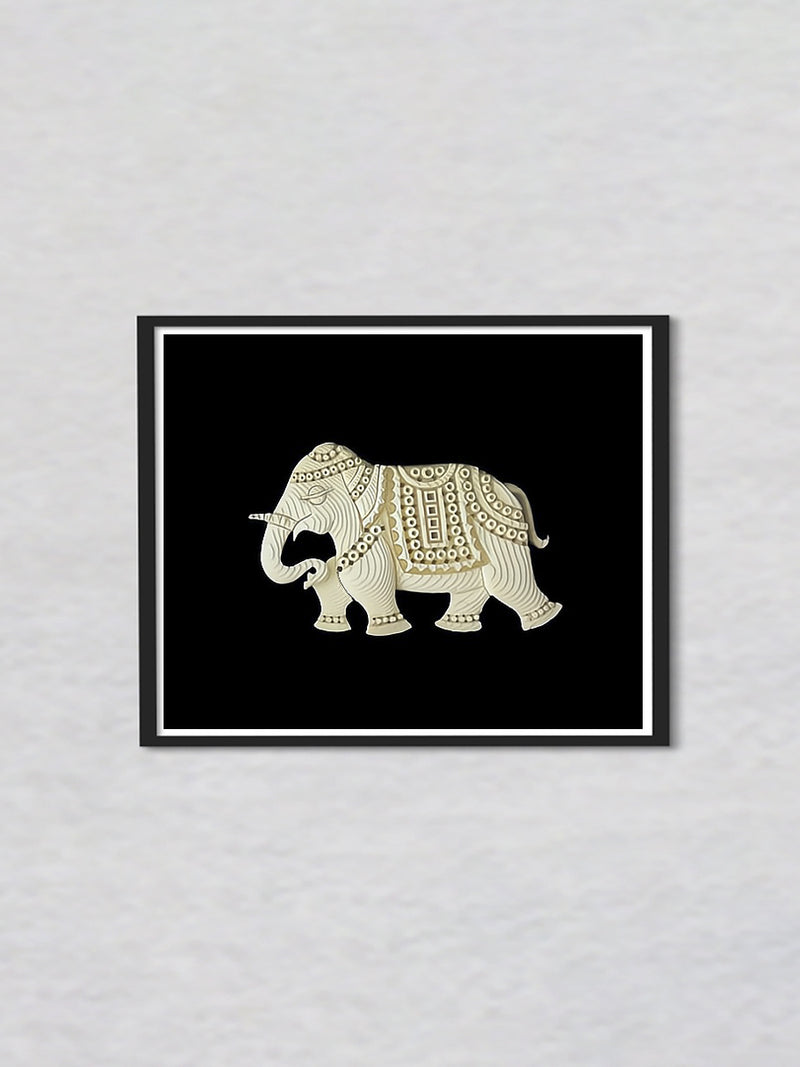 Elegant Elephant Majesty in Foam Art, Sea foam Art by Harsh Chhajed