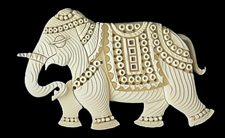 Elegant Elephant: Majesty in Foam Art, Sea foam Art by Harsh Verdhan Chhajed Thumbnail