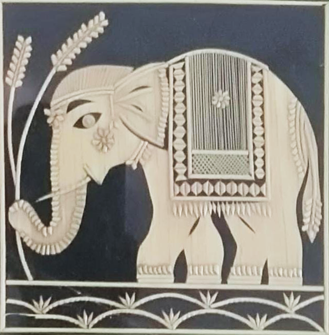 Elegant Elephant in Sikki Grass work by Suraj Kumar Sahu Thumbnail