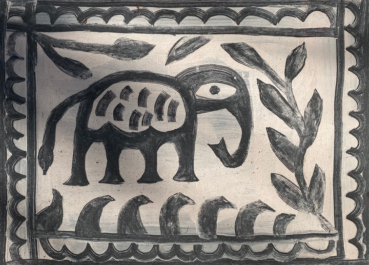 Elephant in Khovar by Manikchand Mahto Thumbnail