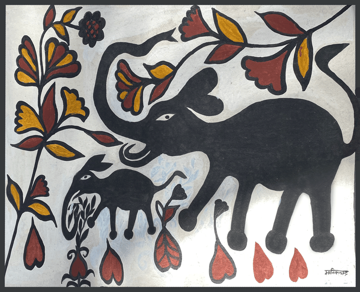 Elephant in Sohrai by Manikchand Mahto Thumbnail