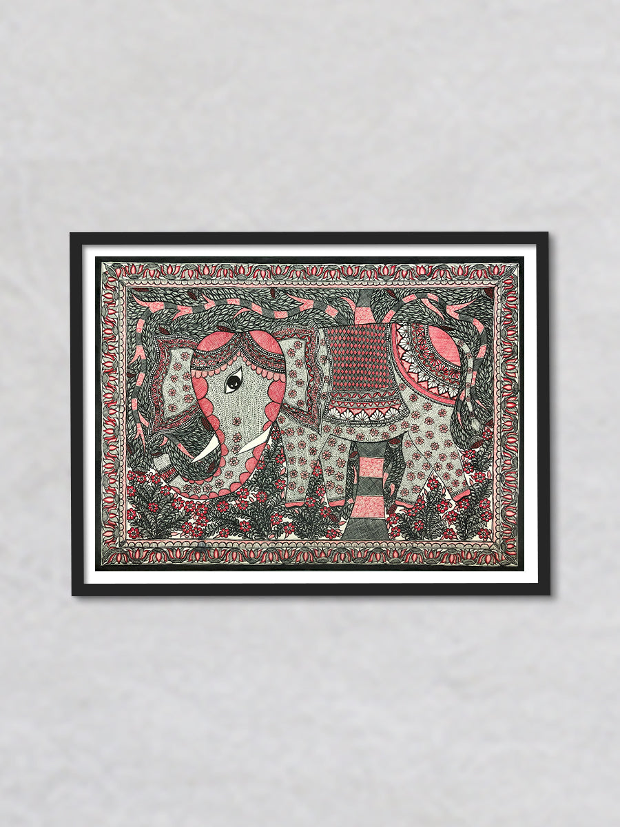 Elephant in the Forest, Madhubani by Ambika devi