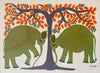 Buy Elephants with a Tree, Bhil Art by Geeta Bariya