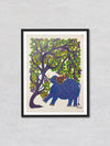 Elephant under a Tree, Bhil Art by Geeta Bariya