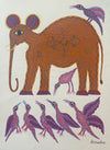 Buy Elephant with Birds, Bhil Art by Geeta Bariya