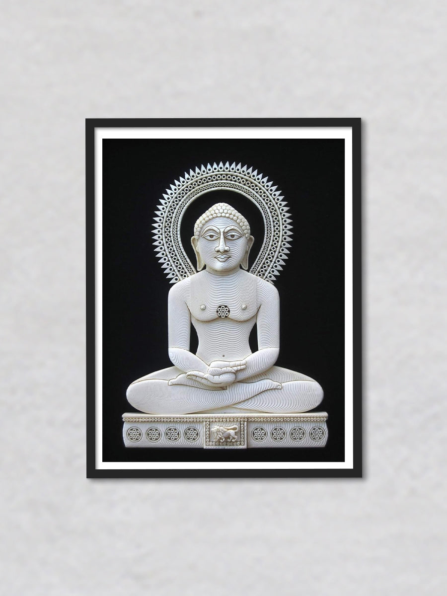 Lord Mahaveer’s Grace in Foam Art, Sea foam Art by Harsh Chhajed