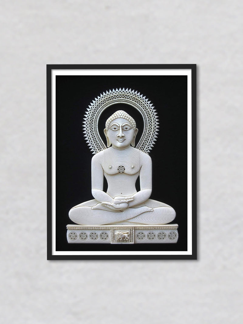 Lord Mahaveer’s Grace in Foam Art, Sea foam Art by Harsh Chhajed