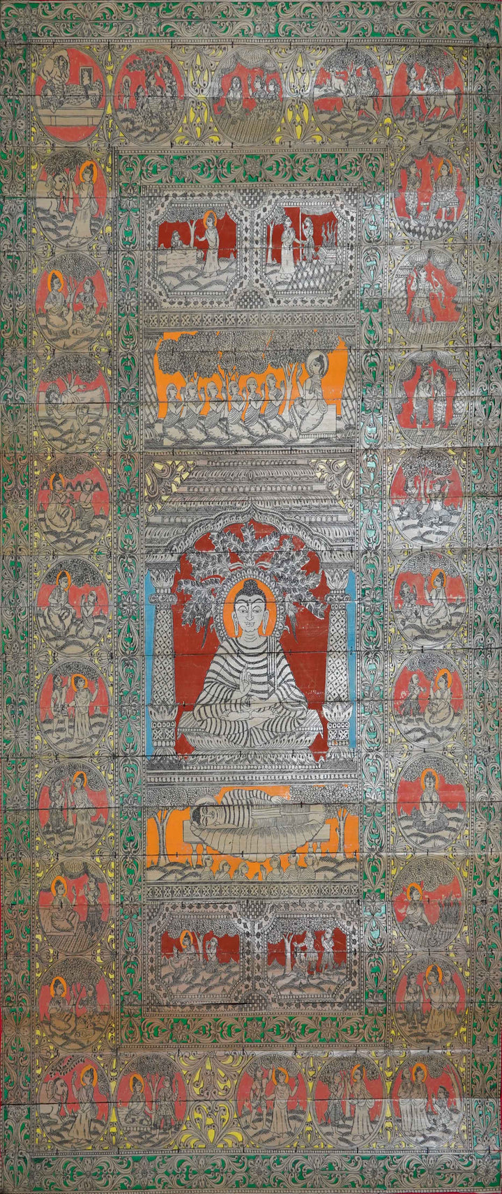 Embodiment of Serenity: Buddha and His History Talapatra Painting by Apindra Swain Thumbnail