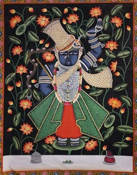 Enchanted Grace of Shrinathji: Pichwai painting by Jayesh Sharma Thumbnail