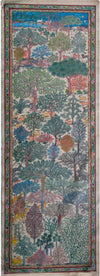Enchanted Symphony: A Vibrant Pattachitra Tapestry of Forest Harmony Pattachitra painting by Purusottam Swain