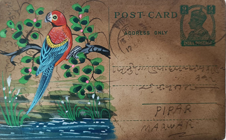 Enchanting Flutters: A Mughal Miniature Postcard Celebrating Nature by Mohan Prajapati Thumbnail