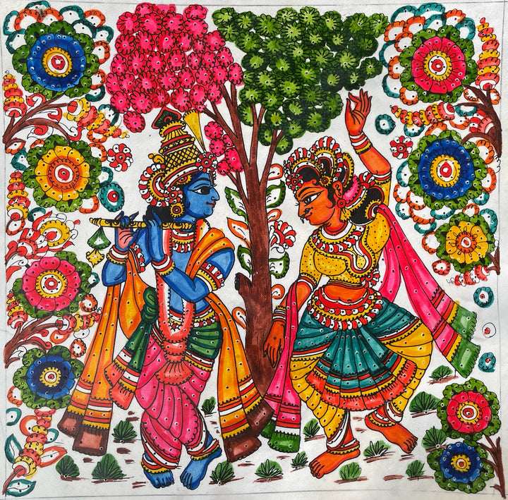 Enchanting Radha Krishna Rasleela: A Floral Tholu Bommalata Masterpiece! by Kanday Anjanappa Thumbnail