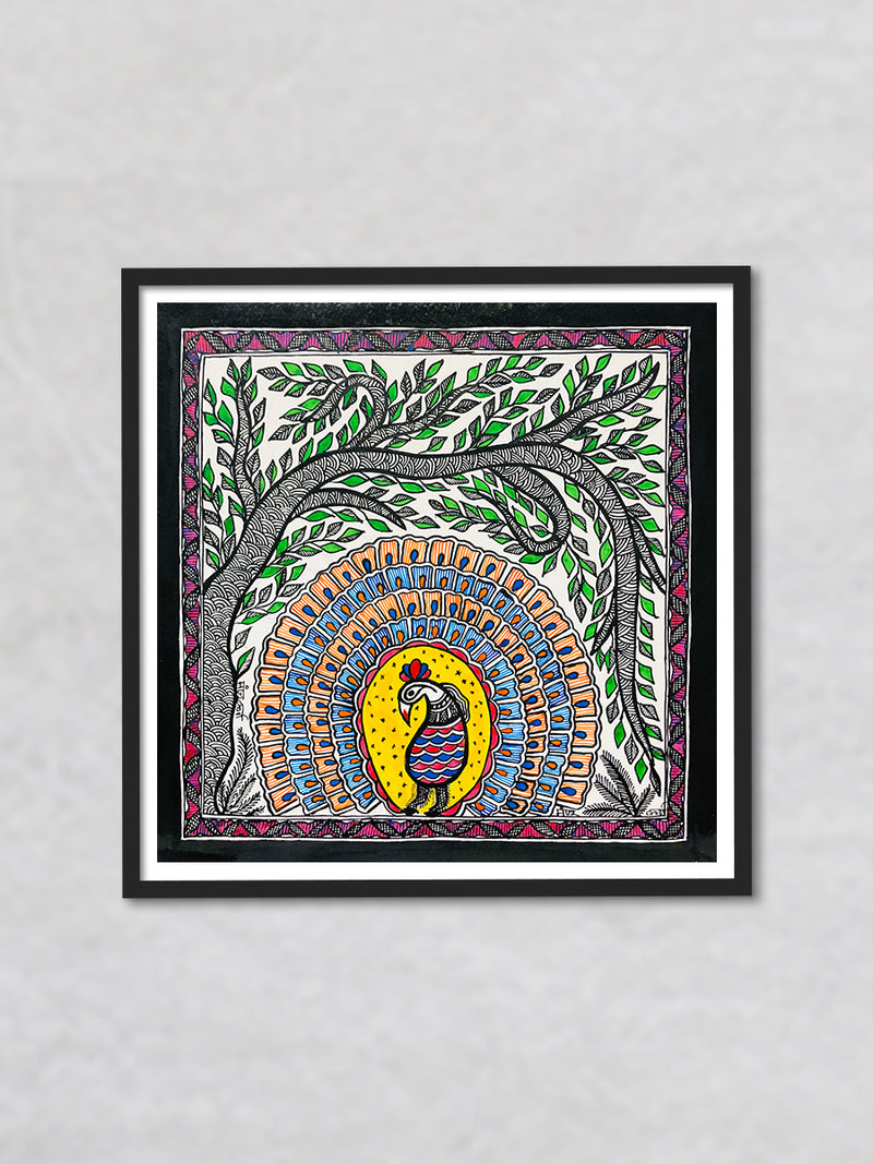 Enchanting Plumage - A tapestry of Madhubani Art, Madhubani Painting by Ambika Devi