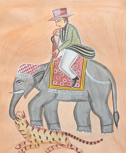 Encounter in the Jungle in Kalighat by Hasir Chitrakar Thumbnail