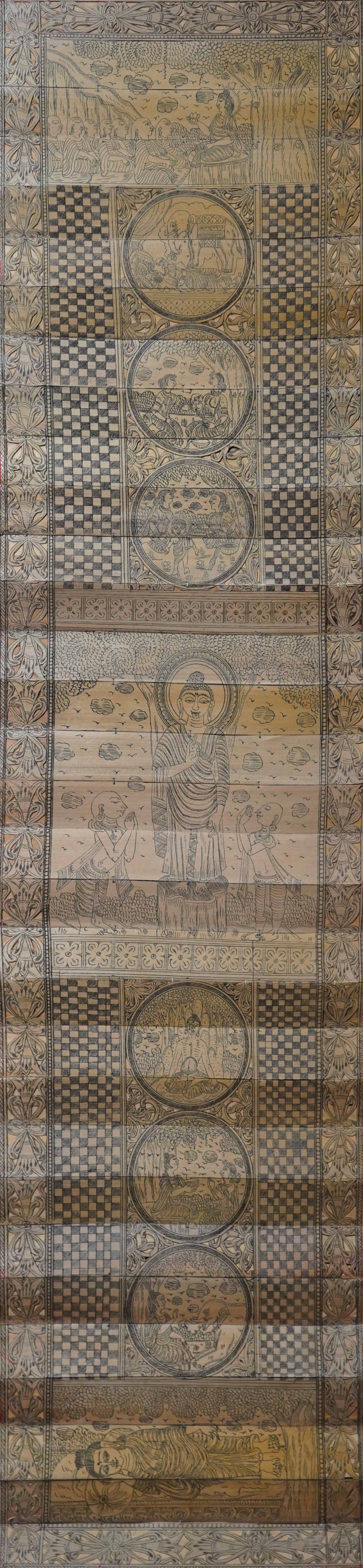 Enlightened Journey: The Life of Buddha Talapatra painting by Apindra Swain Thumbnail