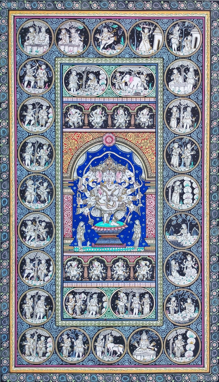 Ganesha - Pattachitra Art by Purusottam Swain for Home Decor Thumbnail