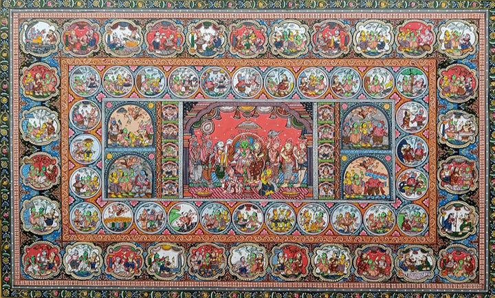 Epic Odyssey A Rendition of Ramayanas Timeless Legends - Pattachitra Artwork by Artist for Home Decor Thumbnail