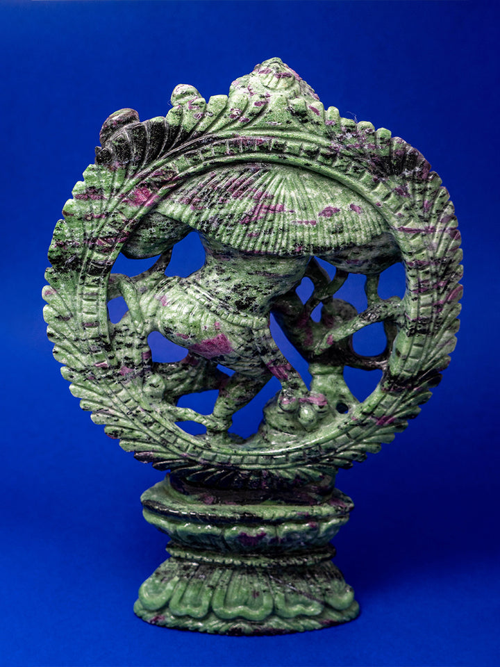 Eternal Dance of Creation: Ruby Zoisite Gemstone Sculpture of Nataraj by Prithvi Kumawat Thumbnail
