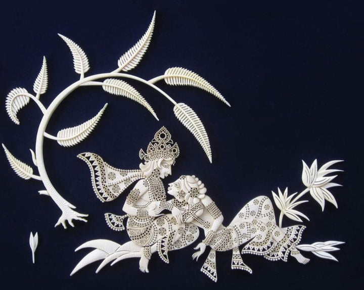 Eternal Love of Radha Krishna by Harsh Chhajed in Sea Foam Art Thumbnail