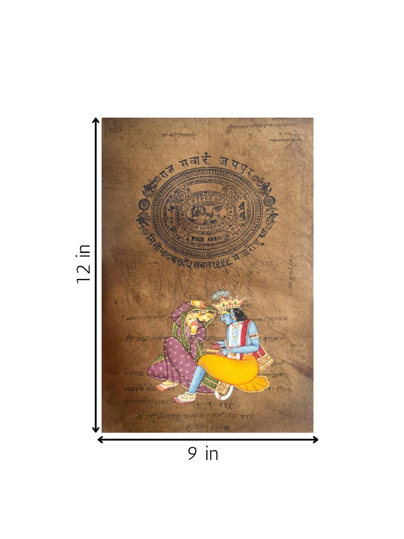 Eternal bond of Radha-Krishna In Mughal Miniature for sale