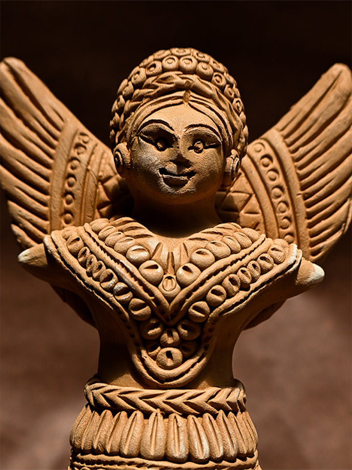 Ethereal Awakening: Unveiling the Terracotta Winged Woman, Terracotta art by Dolon Kundu Thumbnail
