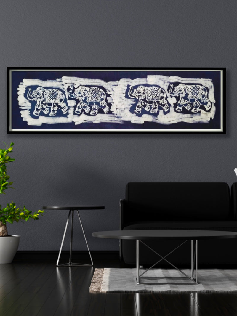 shop Four Elephant Batik Painting at memeraki.com