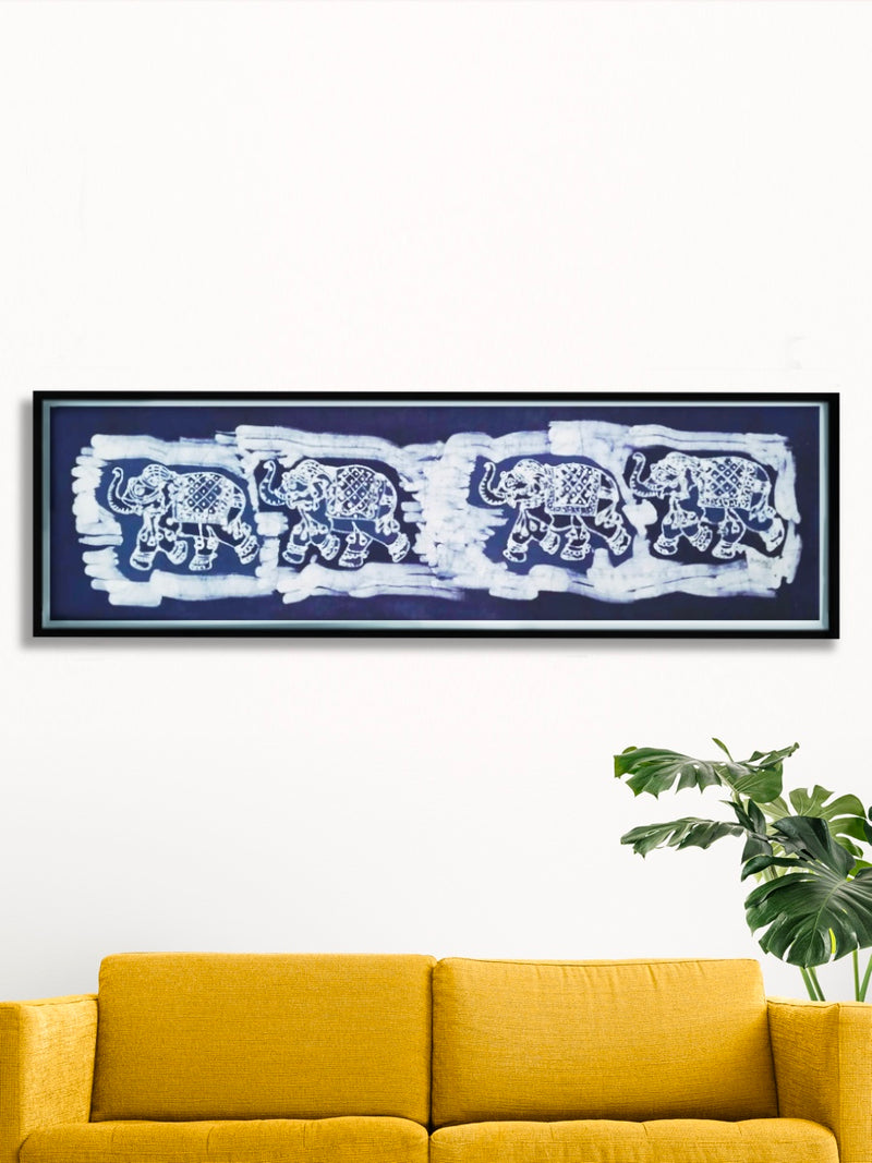 Order Online Four Elephant Batik Painting