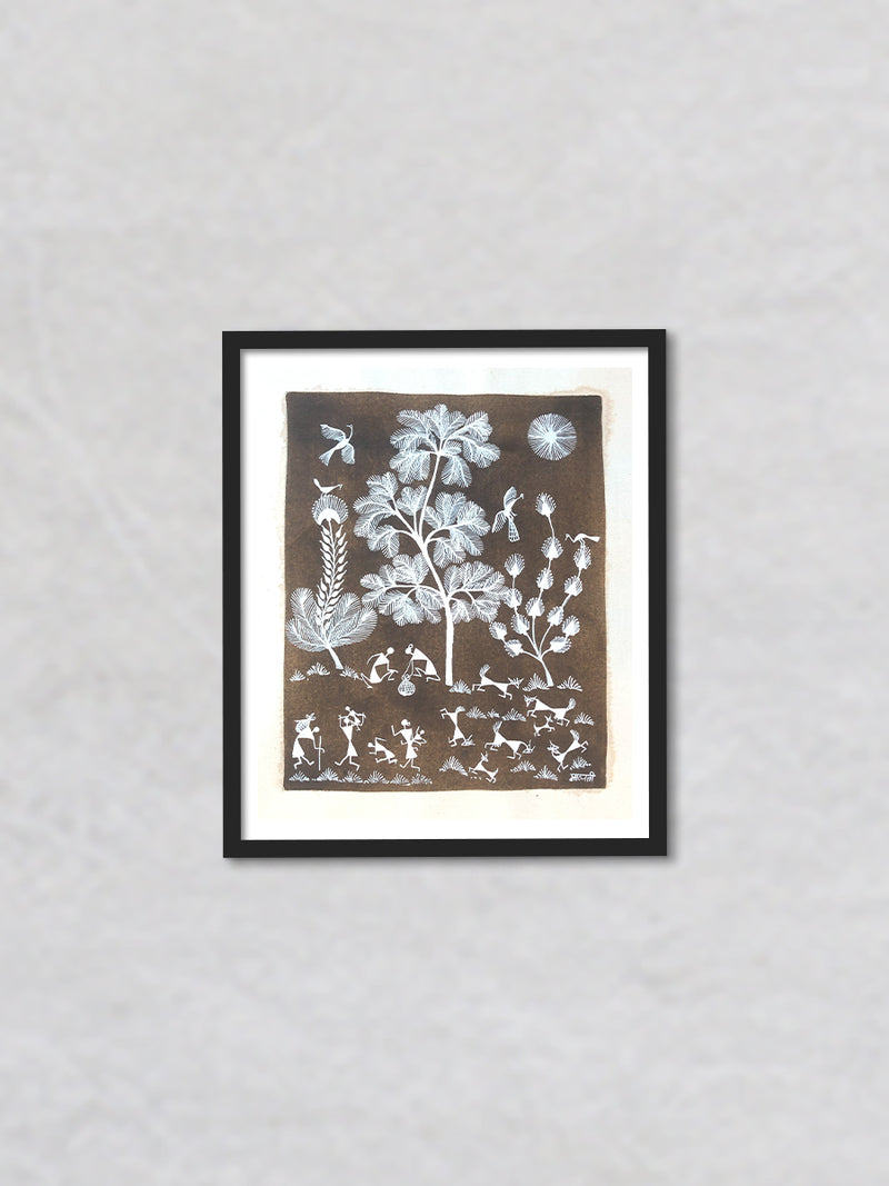 Farming, Warli Art by Dilip Bahotha