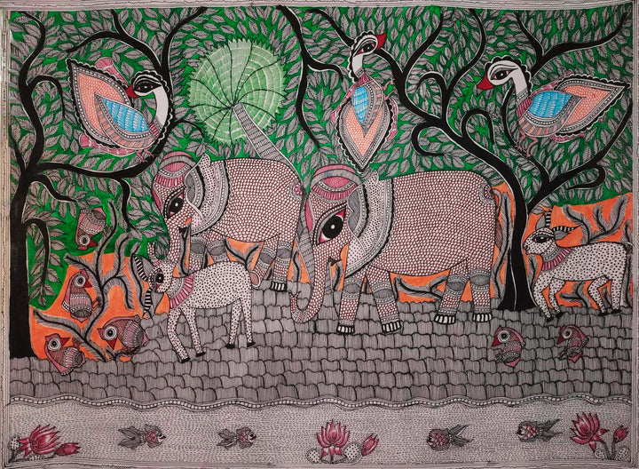 Fauna in Madhubani art by Vibhuti Nath Thumbnail