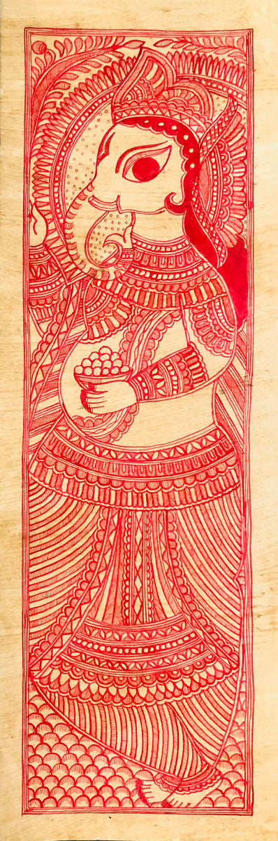 Buy Fiery Devotion The Tapestry of Lord Ganesh Madhubani art by Ambika Devi
