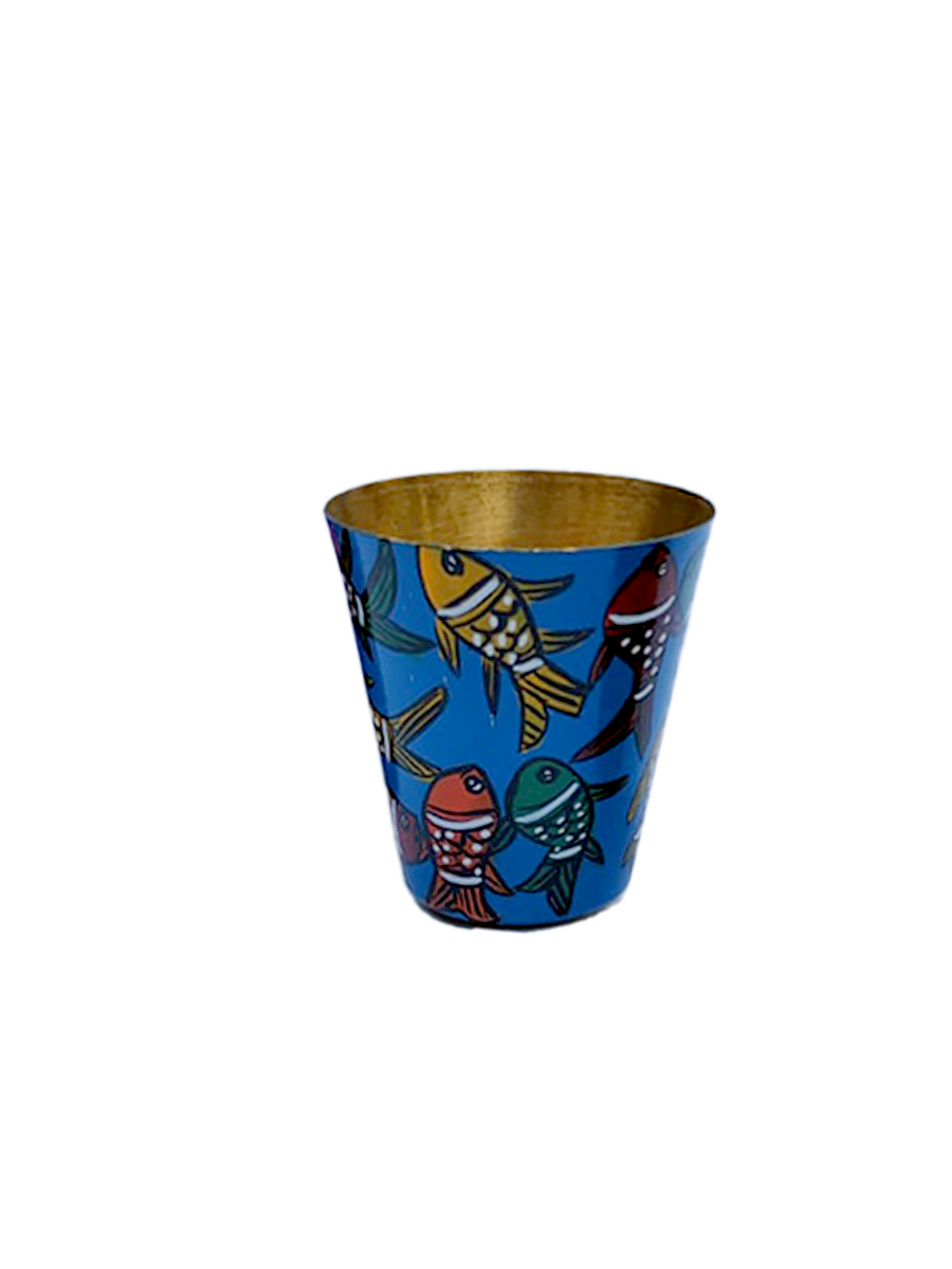 Order Online Fish on Brass metal glass/Bengal Pattachitra/Home decor