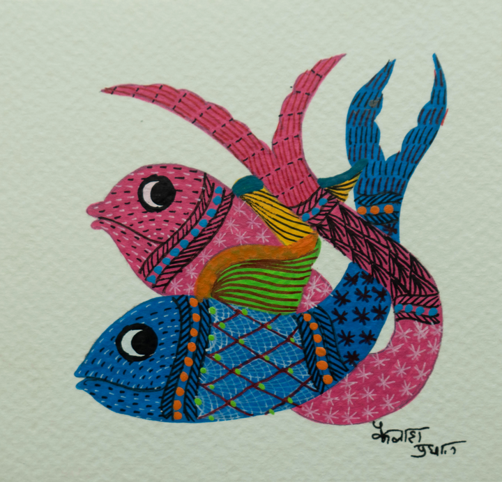 Friends of Marine Life: Fish in Gond by Kailash Pradhan Thumbnail