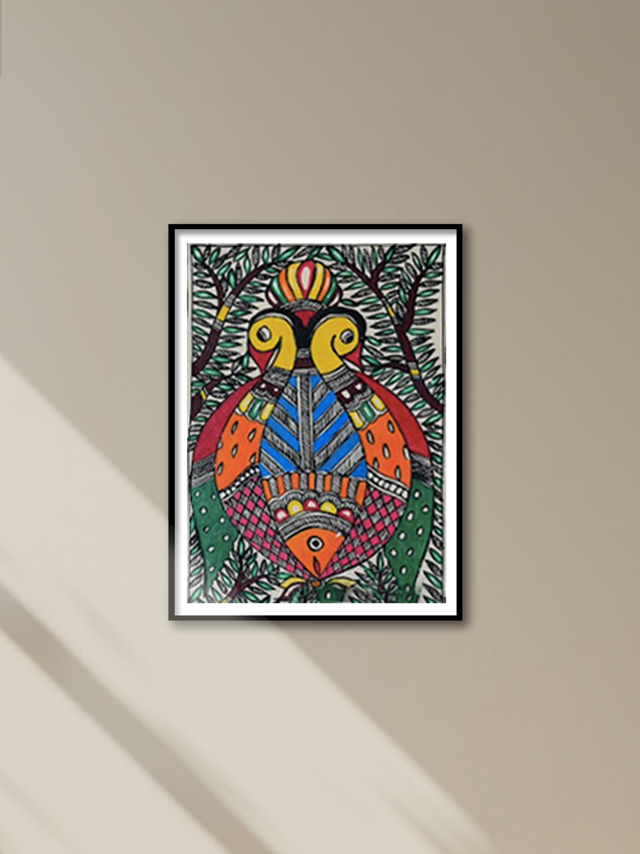 Shop Fish and Peacocks in Artistic Unity in Madhubani 