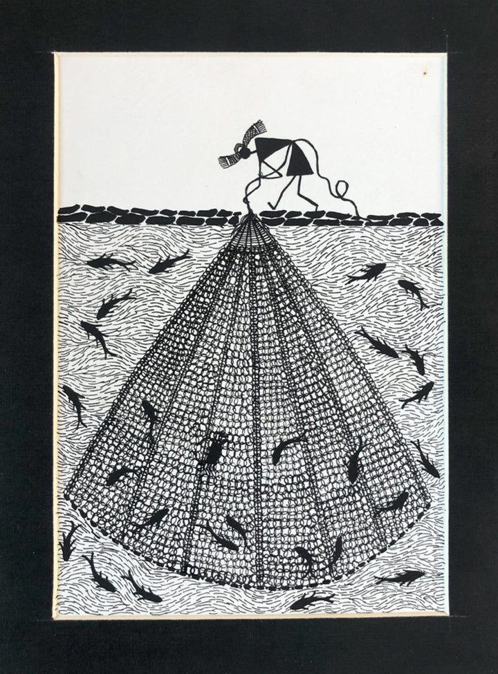 Fisherman, Warli Art by Dilip Bahotha Thumbnail