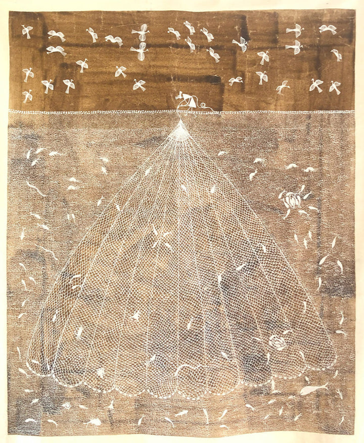 Fisherman, Warli Art by Dilip Bahotha Thumbnail