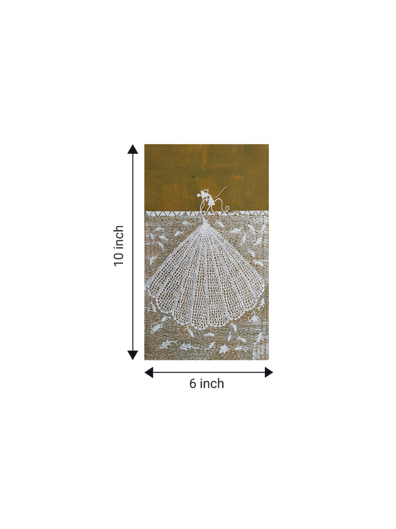Fisherman in Warli artwork for sale