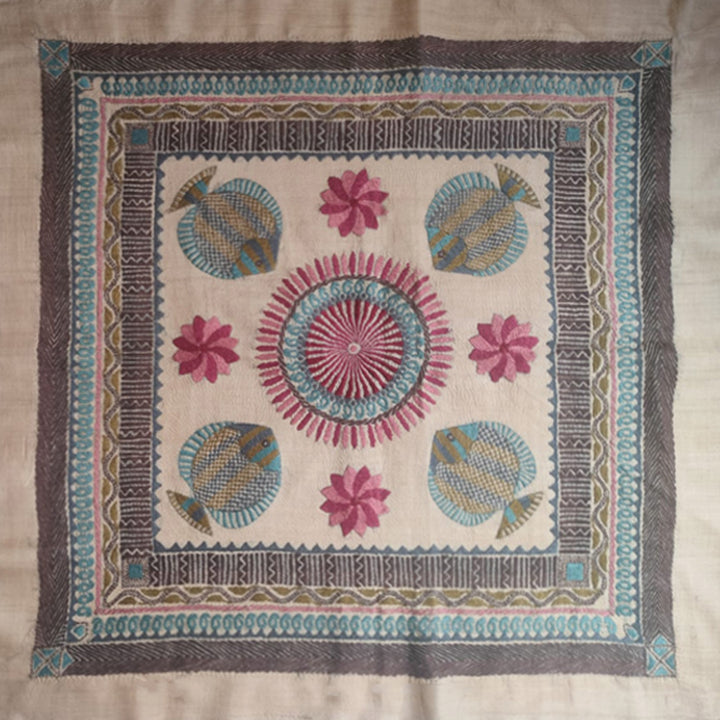 Fishes in Kantha by Mahamaya Sikdar Thumbnail