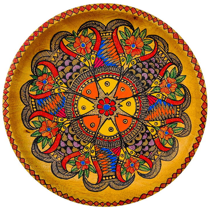 Fishes of affection and unity: Madhubani plate by Priti Karn Thumbnail
