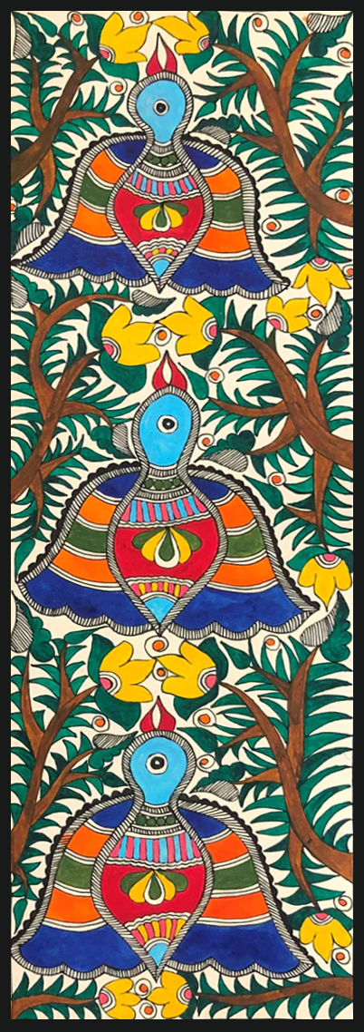 Flight of Harmony: Vibrant Parrots Soar by Ambika Devi Thumbnail