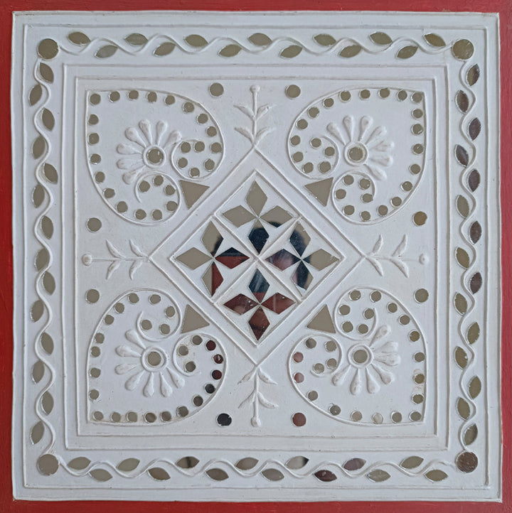 Flora in White Mud A decorative Artwork by Majikhan For Home Decor, Gifting Thumbnail
