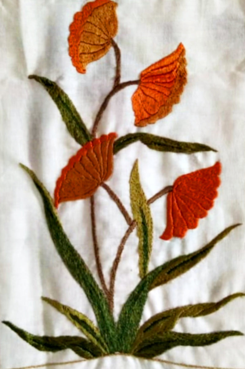 Buy Floral Design In Chamba Rumaal Embroidery by Heena