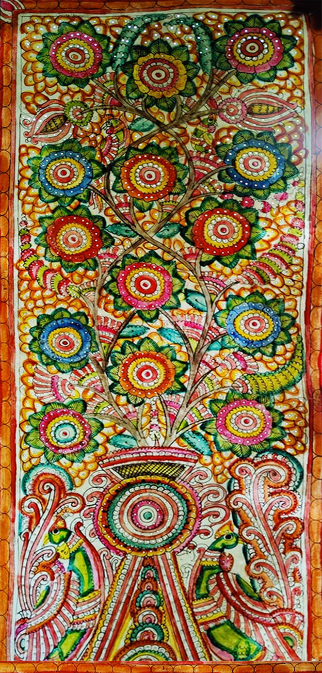 Floral Designs in Leather Puppetry by Shinde Chandu Thumbnail
