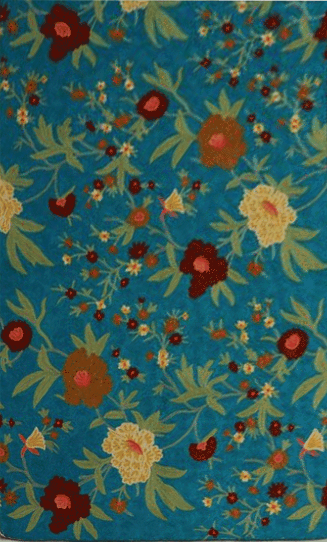 Floral Symphony in Blue in Crewel Embroidery by Jahangir Ahmed Bhat Thumbnail
