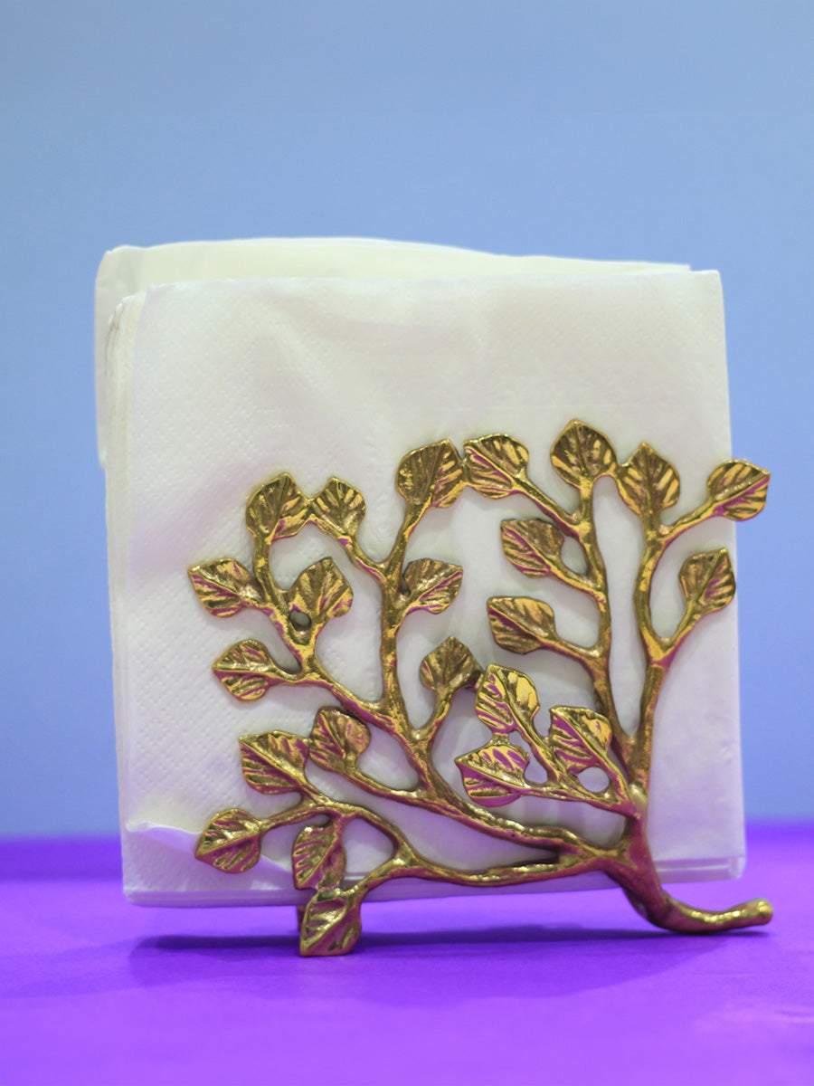 Buy Floral Tissue Holder in Brass work by Chanchal Chakraborty